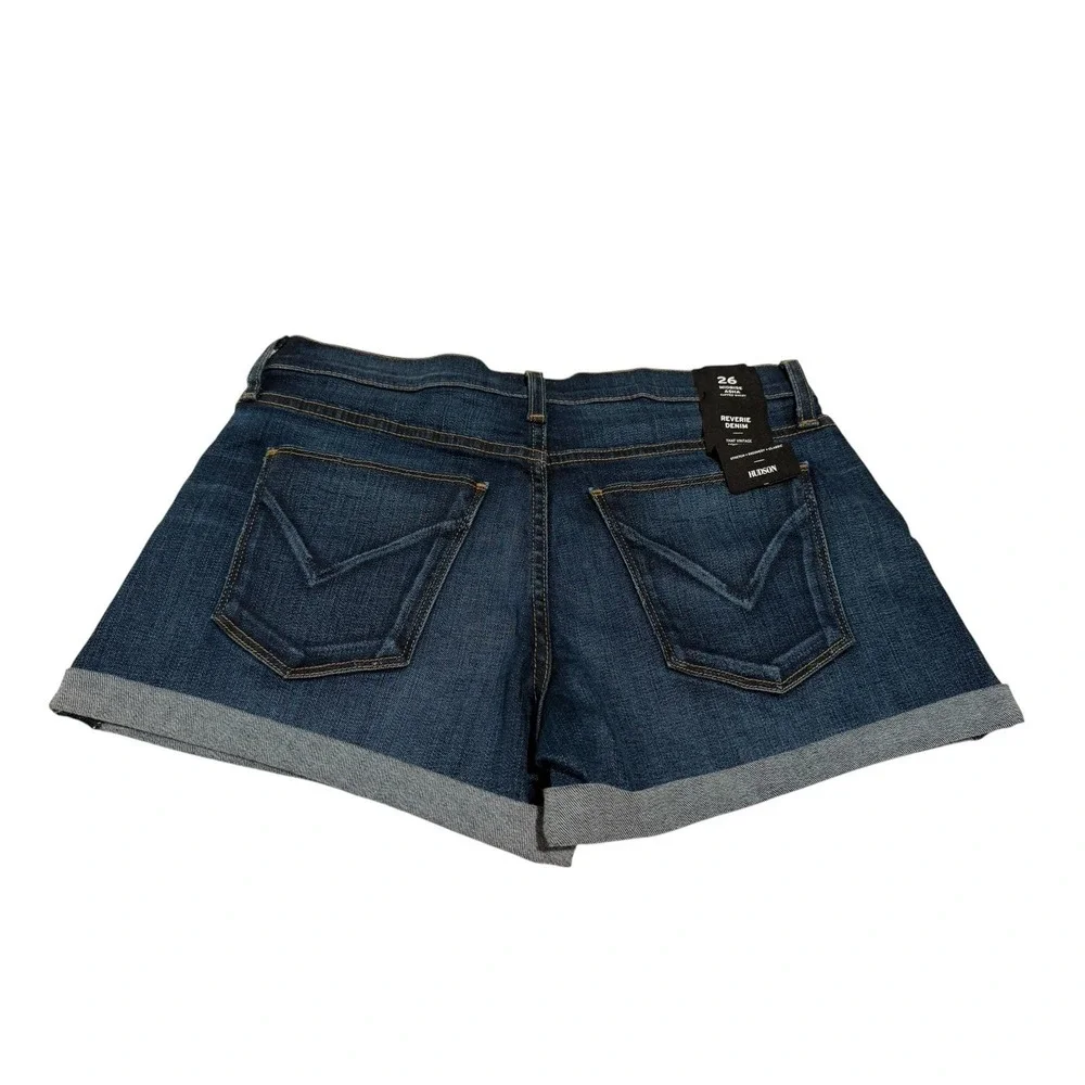NWT Hudson ASHA Midrise Cuffed Denim Shorts Reverie Blue Women's 26